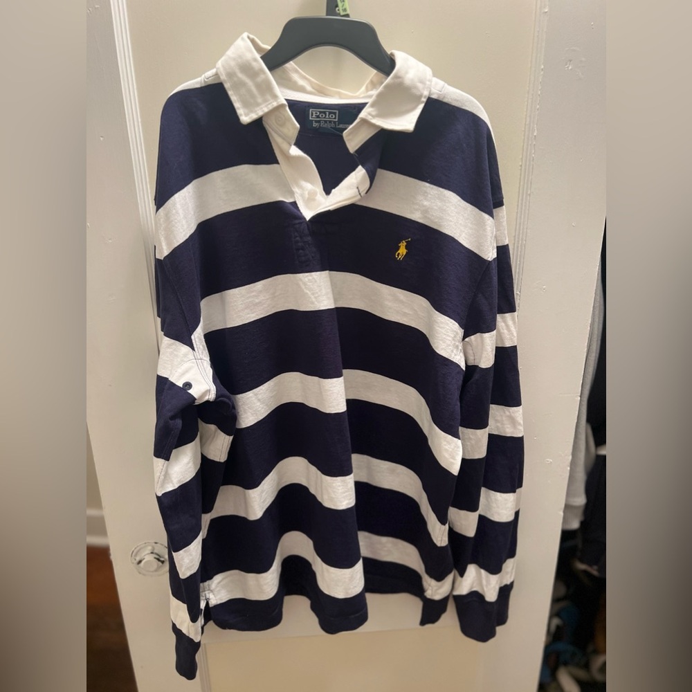 Ralph Lauren Rugby Polo - Navy/white Stripes